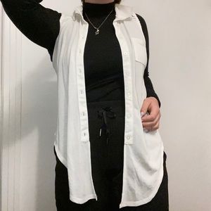 White button up button up shirt.